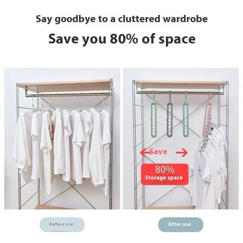 Plastic nine-hole folding pant hanger in multiple colours for dormitory wardrobe organisation