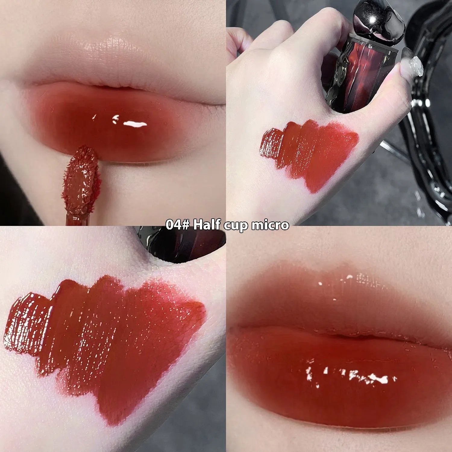 Glacier Lava Lip Lacquer cosmetic product in water-light mirror finish with seven shade number options