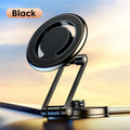 Telescopic folding car phone holder with magnetic suction mounting for dashboard installation