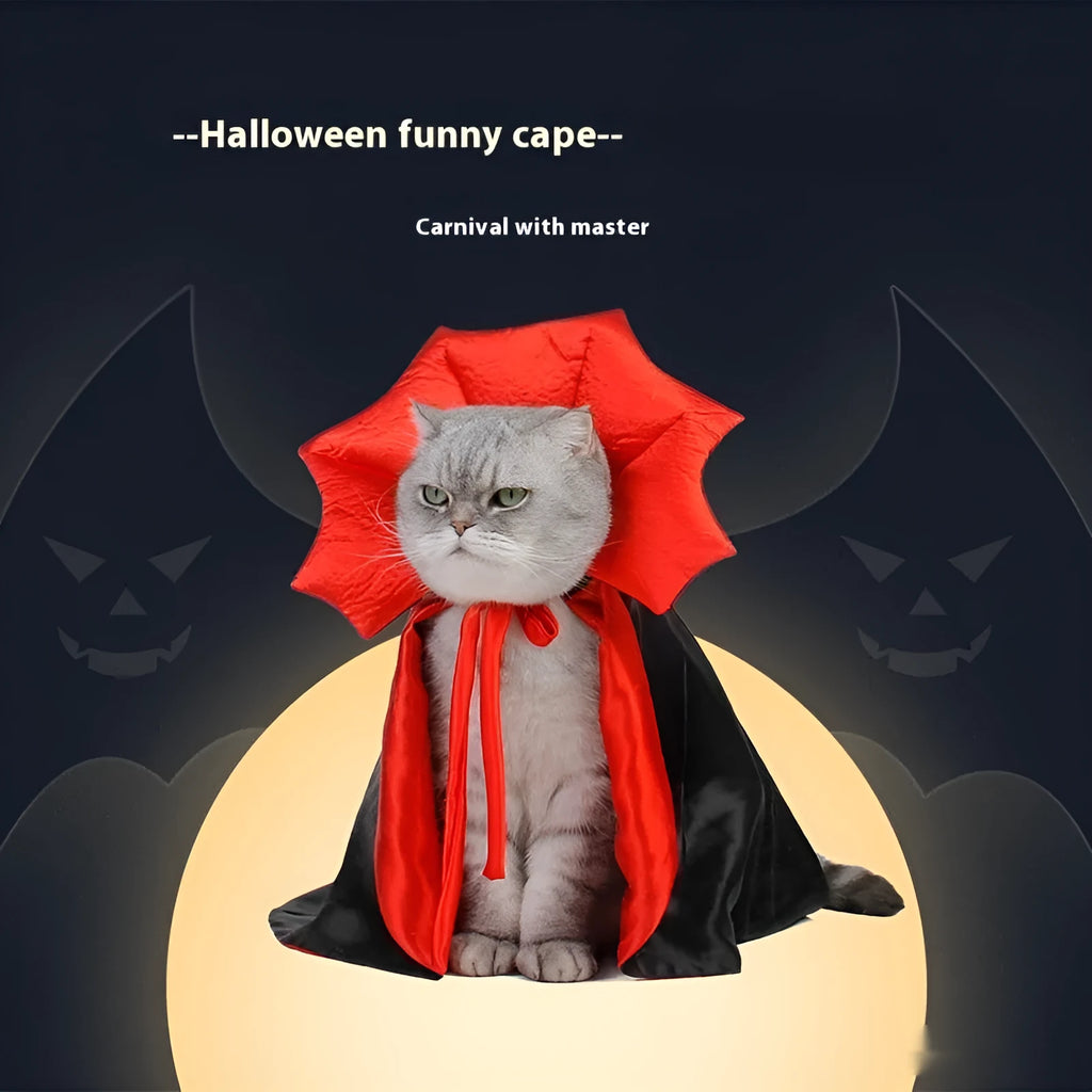 Black and red Halloween costume for cats and dogs with European American styling