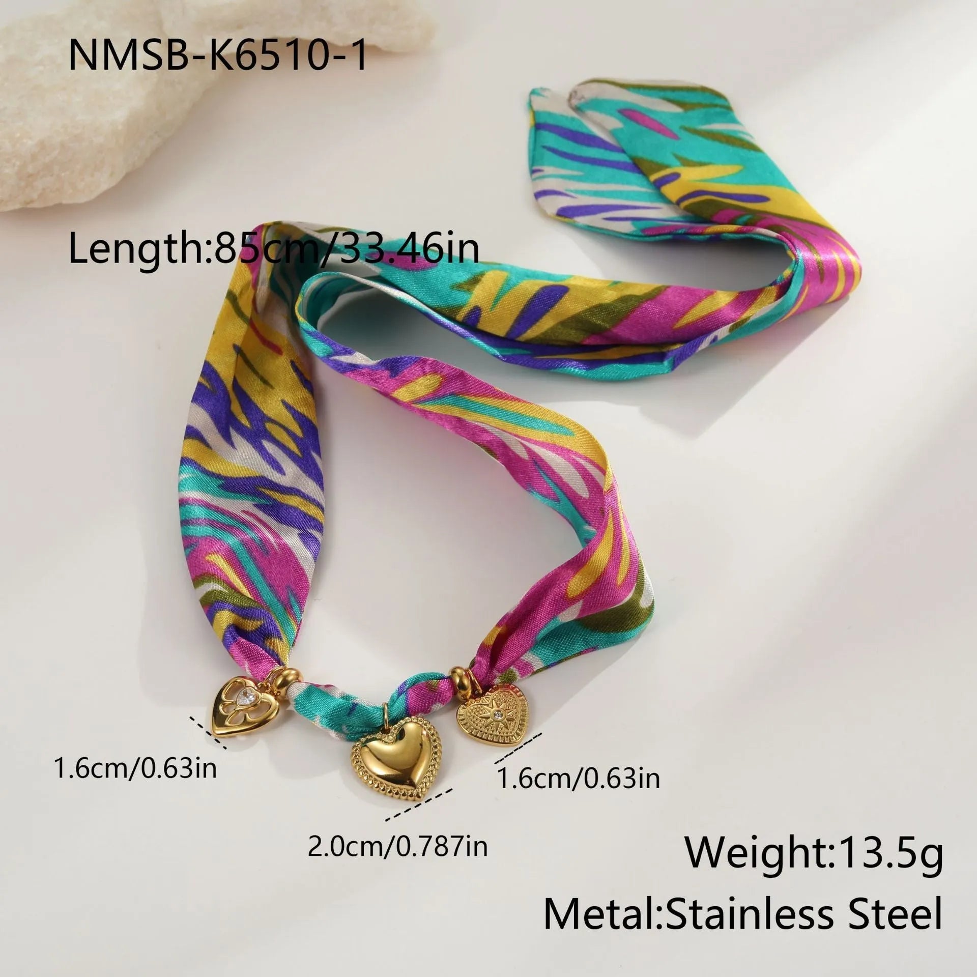 Women's stainless steel geometric pendant necklace and bracelet set with 18K gold plating on regular chain