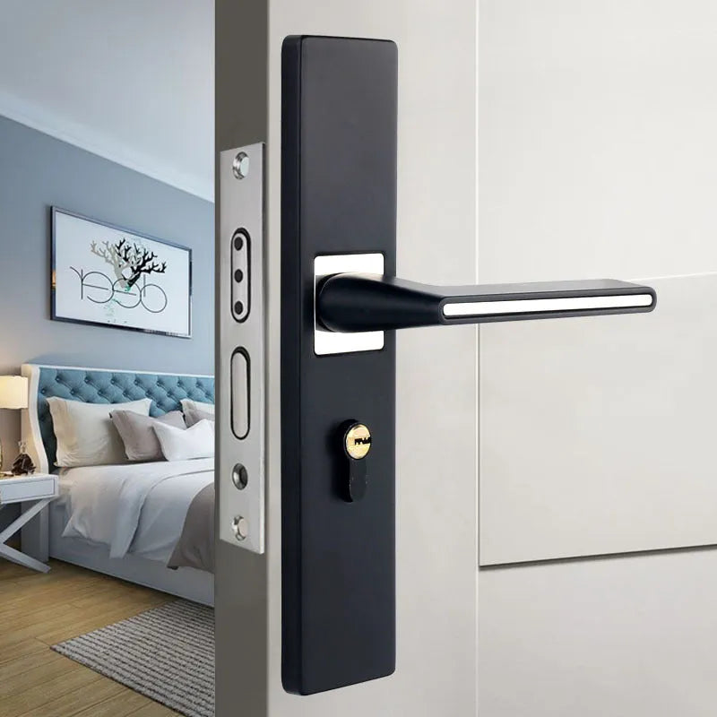 Aluminium alloy split magnetic door lock handle for timber doors