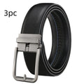 Men's genuine leather belt with automatic alloy buckle, available in multiple colours and lengths