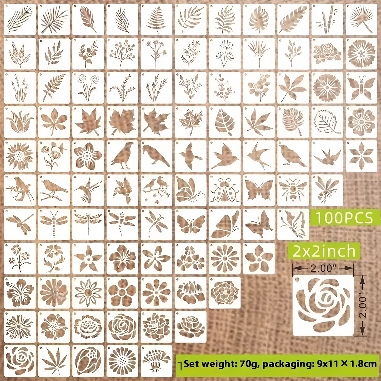Milky white PET film hollow spray painting stencil templates showing animal, Hawaiian, letter, and ocean designs