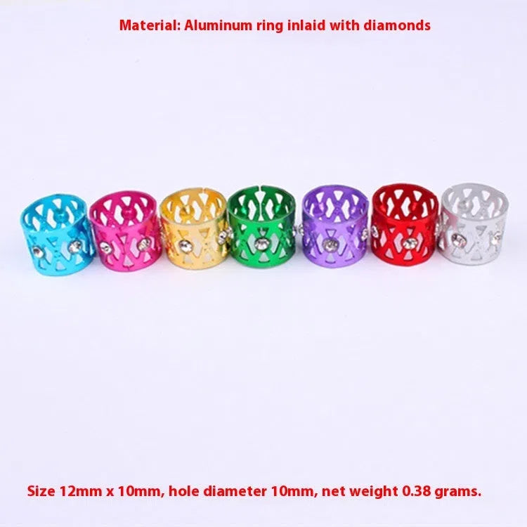 Metal hair ring with hollow jeweled crown design in multiple colour options for wig decoration