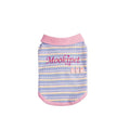 Pink purple autumn vest for small dog showing seven size options from XXS to XXL