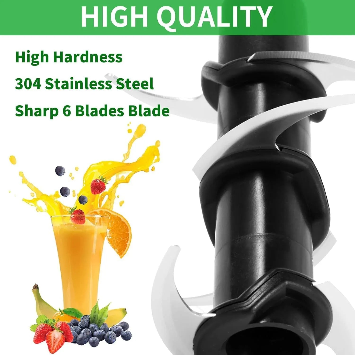 Stainless steel juicer replacement blade set with six-stack configuration measuring 10 by 21 centimetres