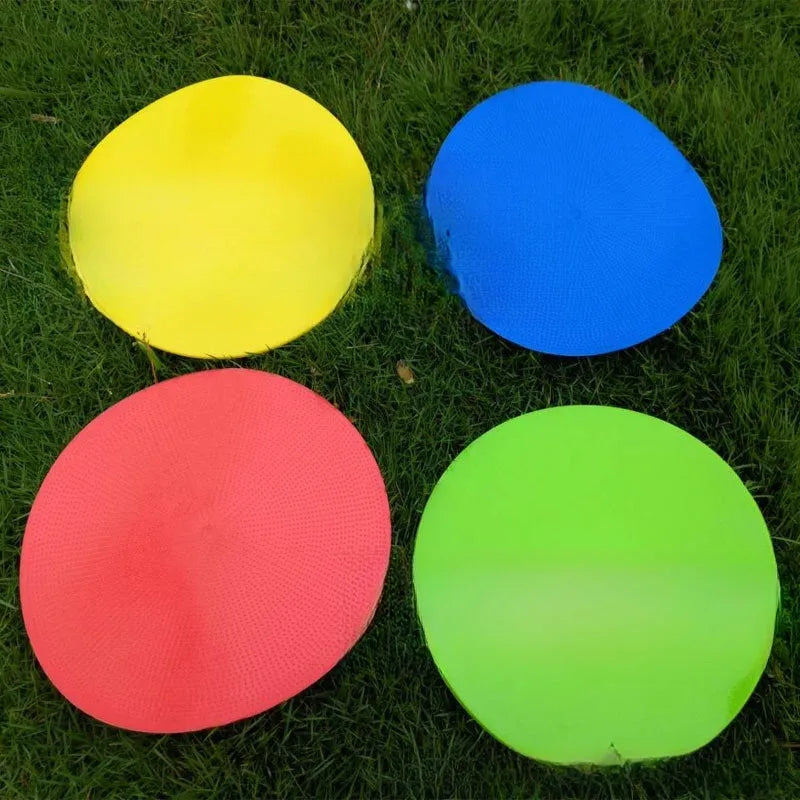 Flat circular football training marker disc in bright colours measuring 23cm diameter