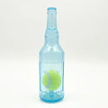 Blue green red natural rubber dog water bottle cruncher toy with squeaker for aggressive chewers