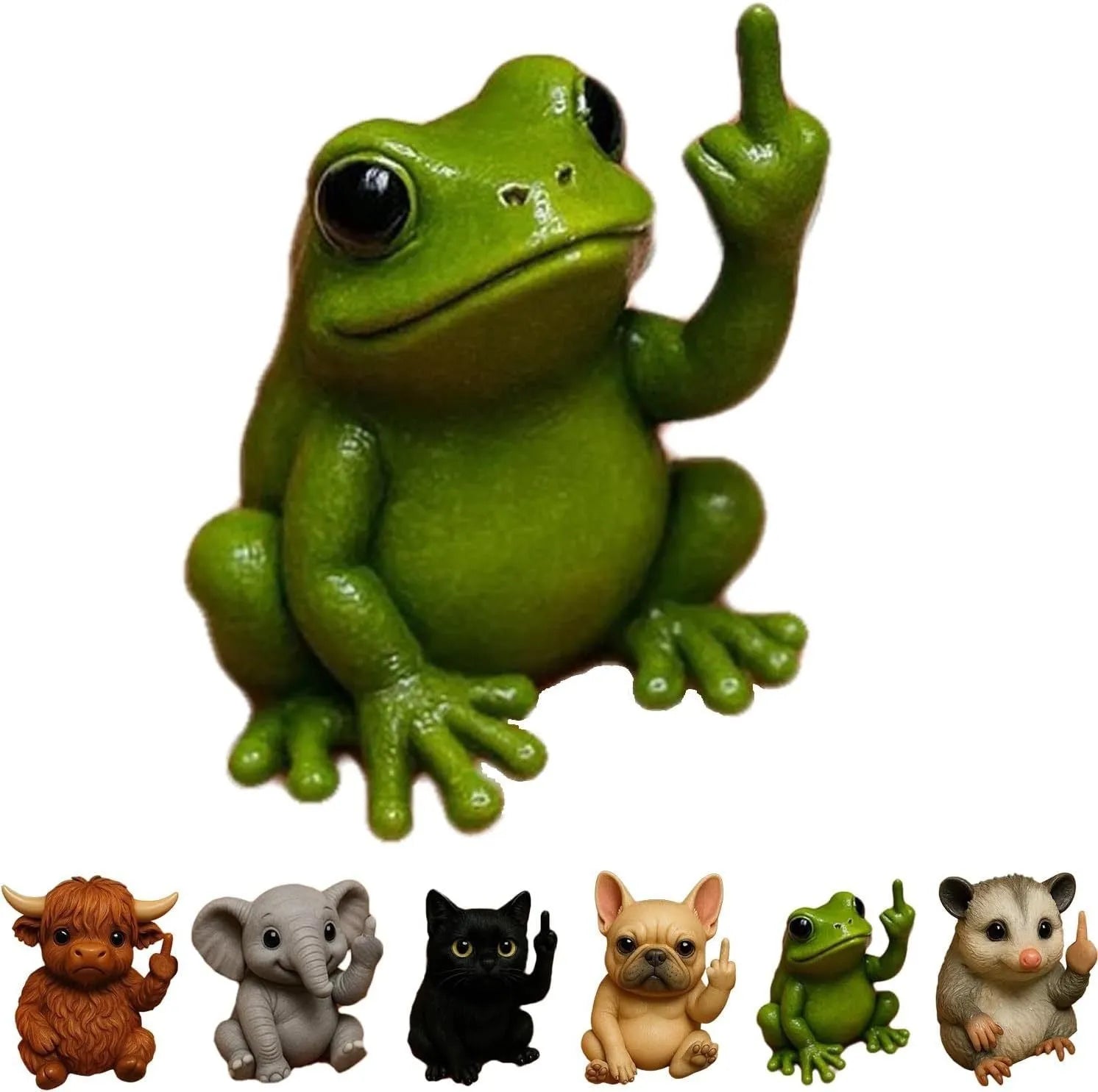 Resin animal middle finger doll collectible figurine in chosen animal style