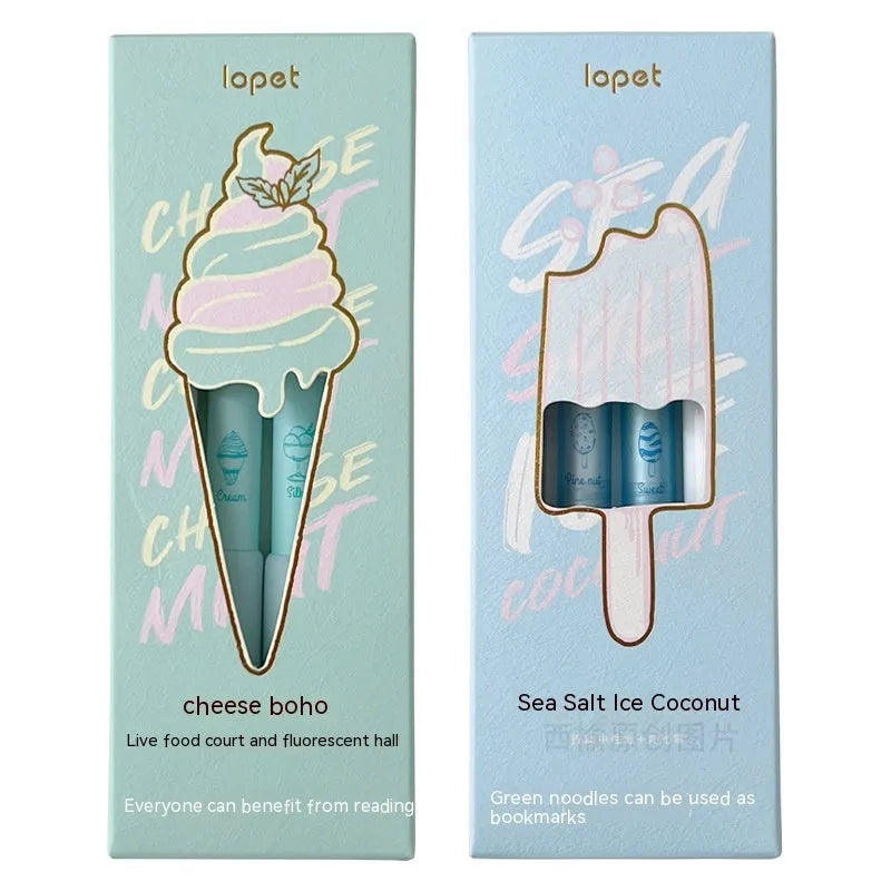 Office ice cream sponge press pen with double-headed fluorescent tips for student calligraphy practice