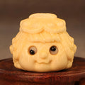 Solid bamboo golden toad princess ornament with cute style design for household display