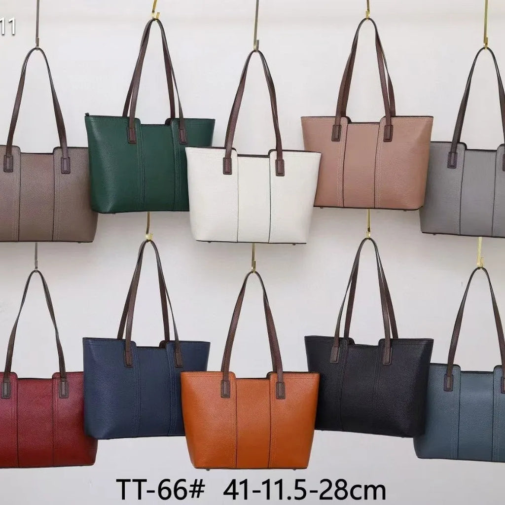 Women's genuine leather commuter shoulder bag in khaki colour with sandwich pocket and internal organisation