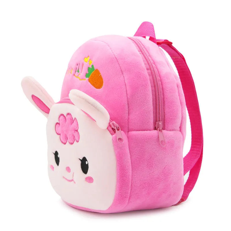 Soft plush backpack with cartoon Radish Rabbit design, small size, anime pattern, polyester lining