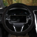 Small card light wooden bead steering wheel cover for 38cm wheels in black colour option