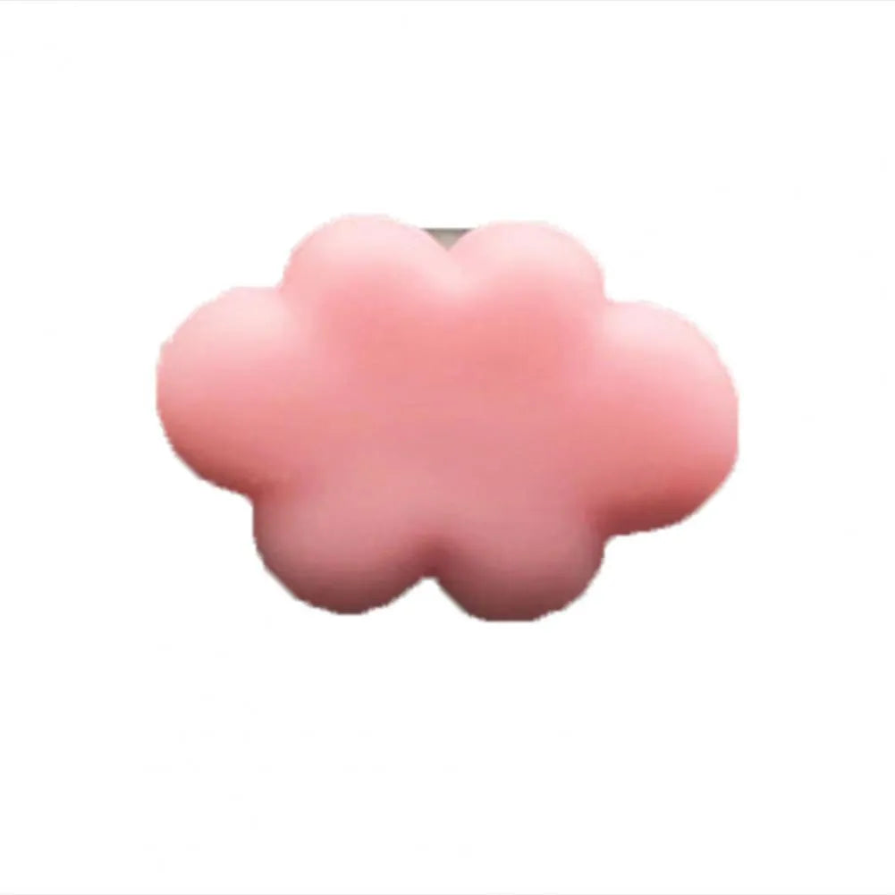 Resin car air vent fragrance clip in cartoon design, 17mm by 27mm, shown in one of six colours.