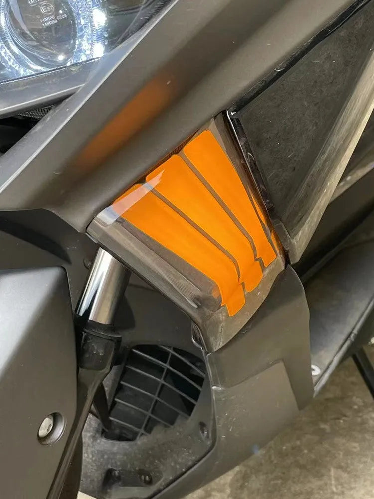 Two yellow LED turn signal lamps for Tianying TS150 motorcycle retrofit.