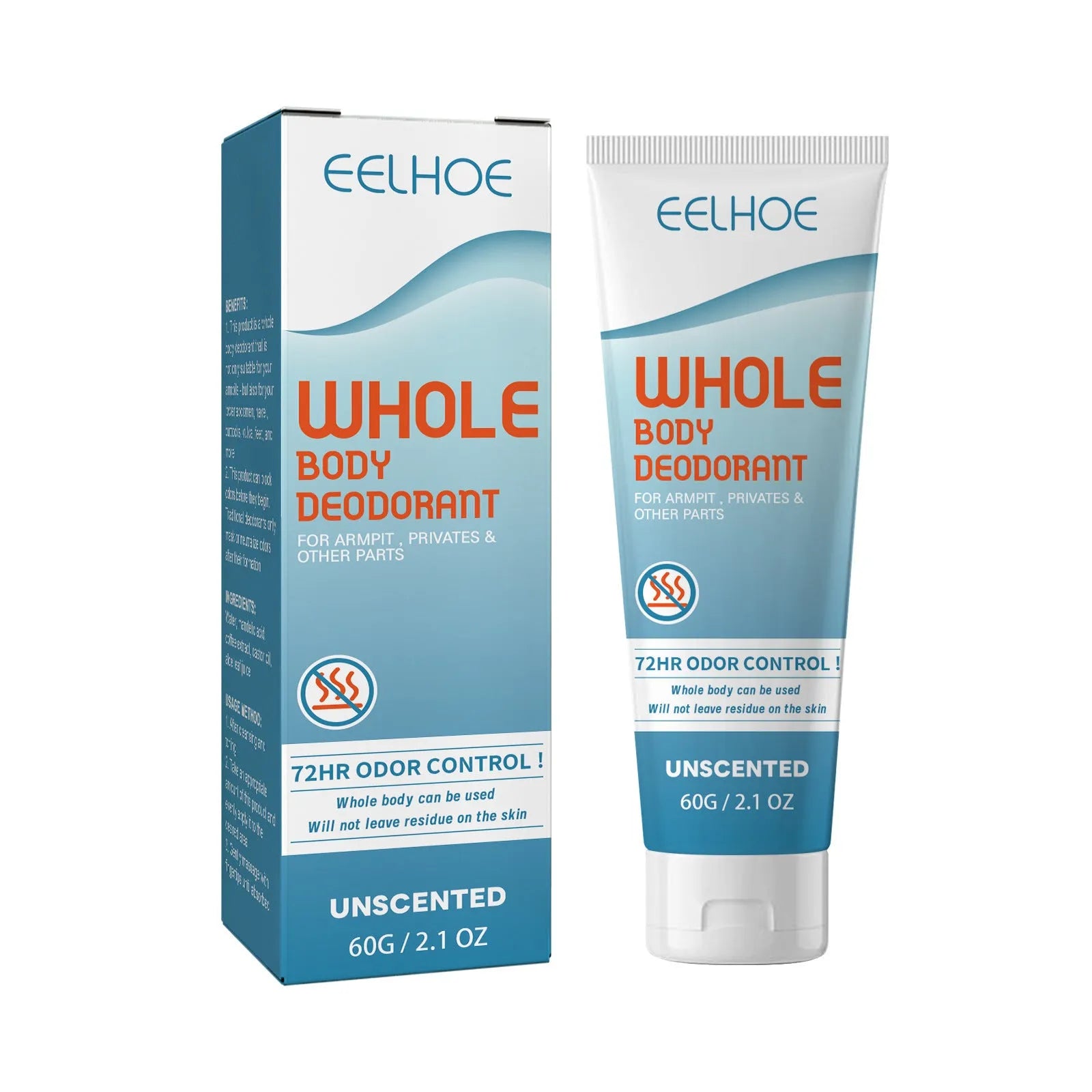 60g jar of body deodorant cream with natural plant extracts for armpit odour