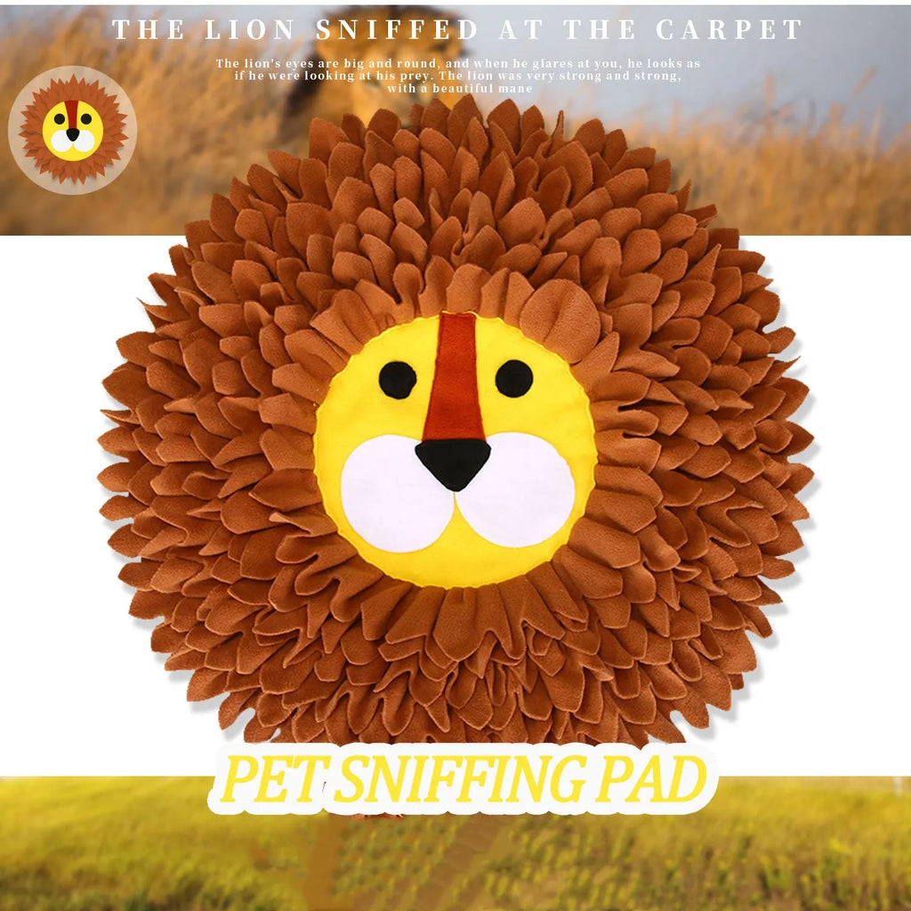 Brown layered sniffing pad for dogs and cats measuring 33cm with treat hiding pockets