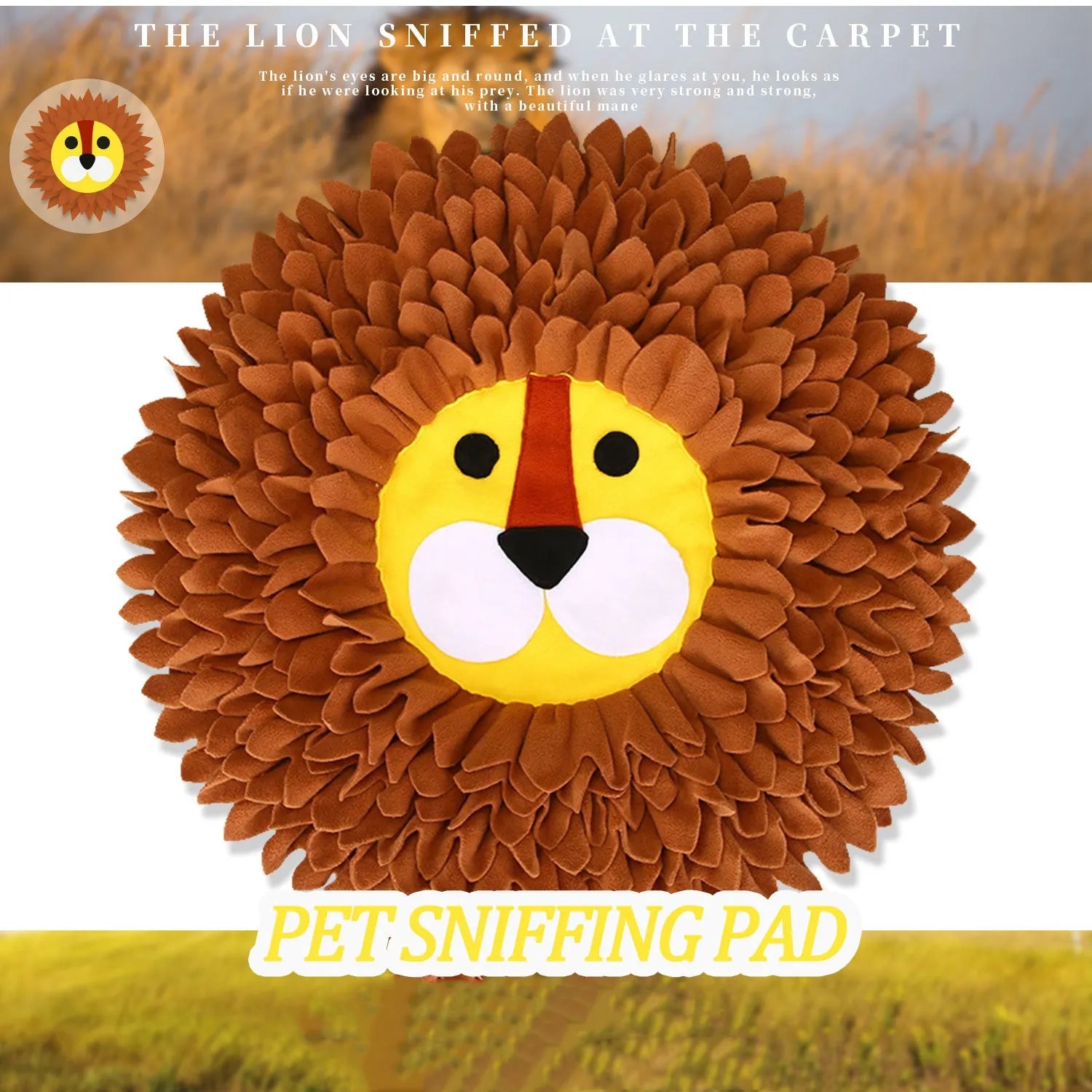 Brown layered sniffing pad for dogs and cats measuring 33cm with treat hiding pockets
