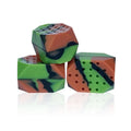 Two camouflage pattern silicone facial fitness balls for masseter exercise in transparent packaging