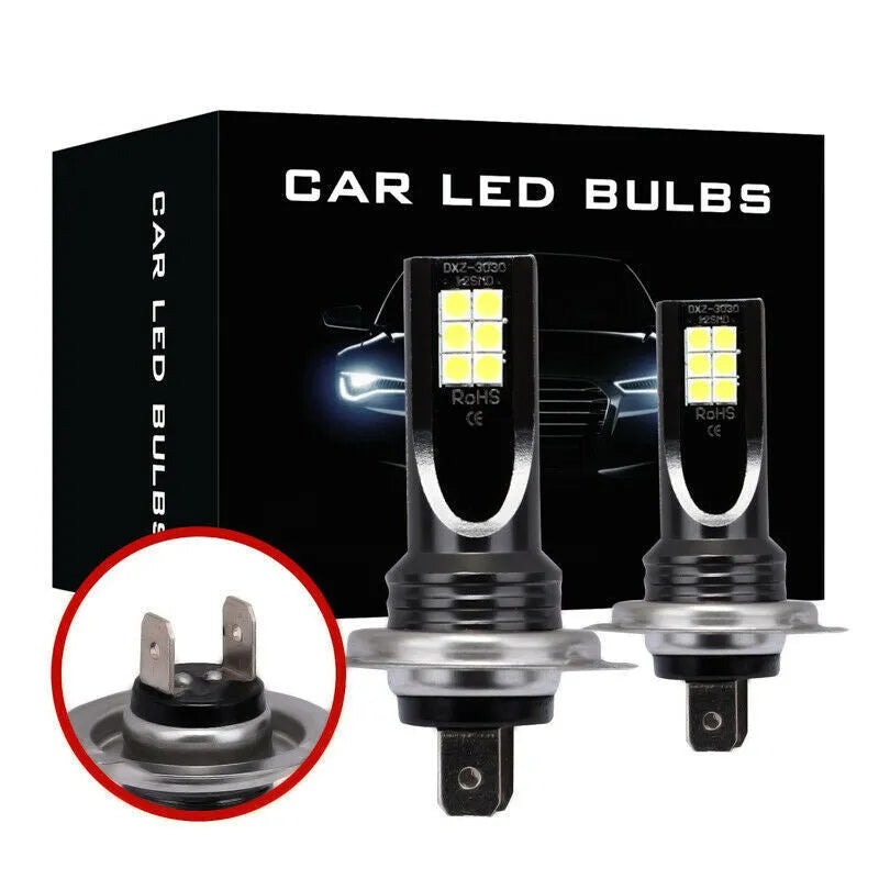 H7 110W LED car fog light bulb with twelve SMD LEDs and aluminium housing