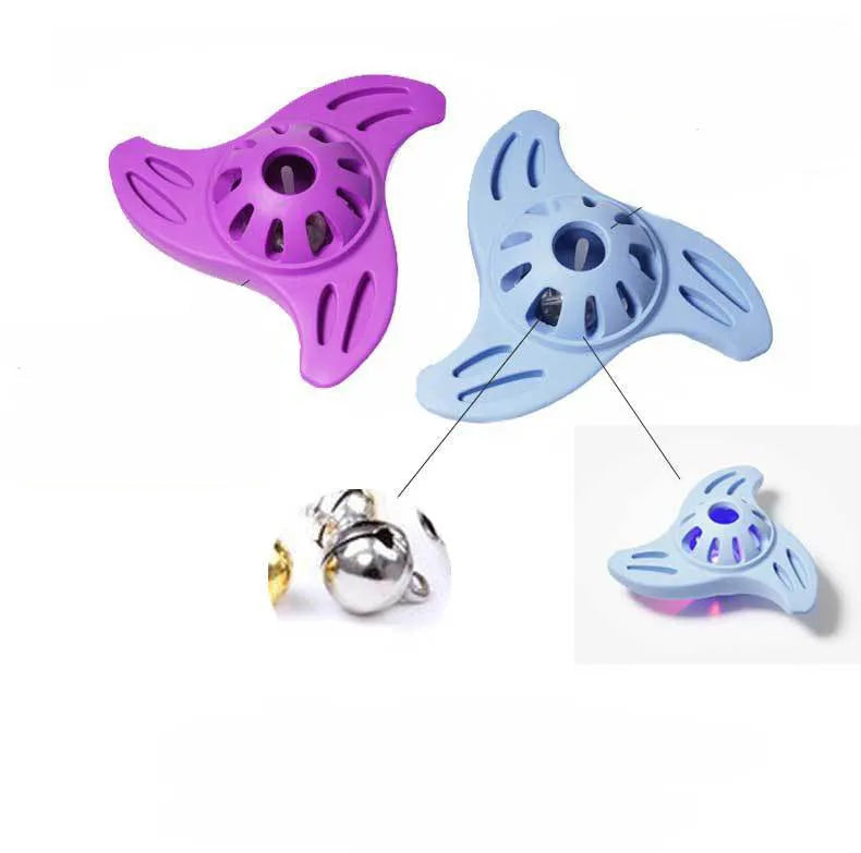 Blue boomerang-shaped molar dog toy for medium and large breed puppies