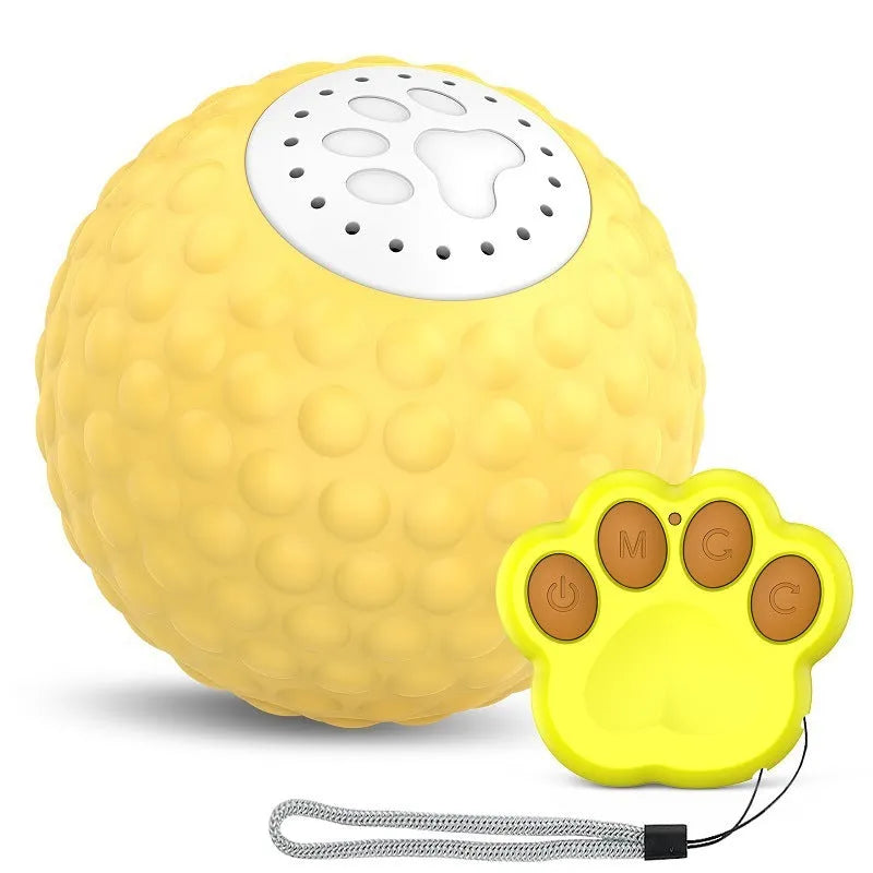 Remote control cat ball interactive toy in blue, green, or yellow colour options