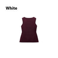 Dark red and white plain gold button sweater vest sleeveless viscose cardigan