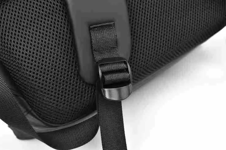 Large capacity waterproof backpack in black blue or grey colours made from PU leather with simple design