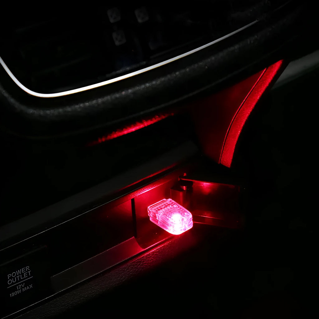 Car USB ambience light unit with touch switch and voice control for RGB colour changing