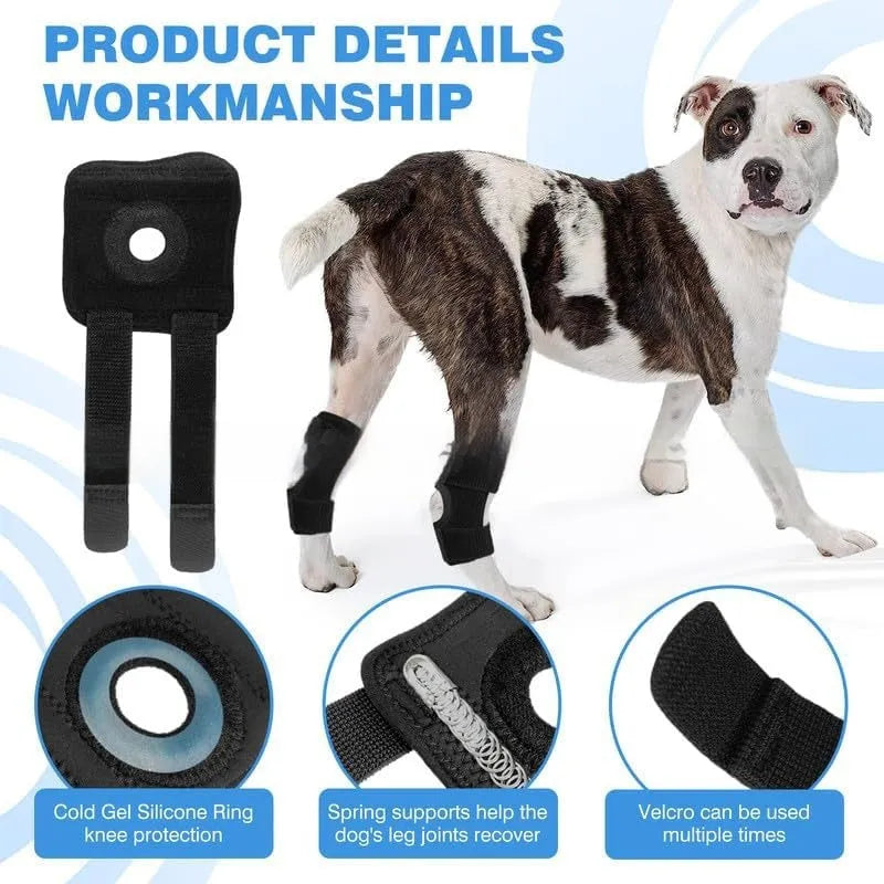 Black dog leg guard for ACL rehabilitation and joint protection in multiple sizes