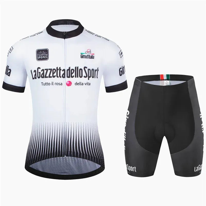 Patterned quick-drying polyester cycling short sleeve suit for men and women in summer colors