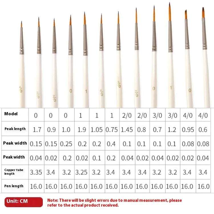 Pearl white Fluoresent Marker pens with nickel tubes in a solid wood holder, 12-piece set for line art and watercolour work.