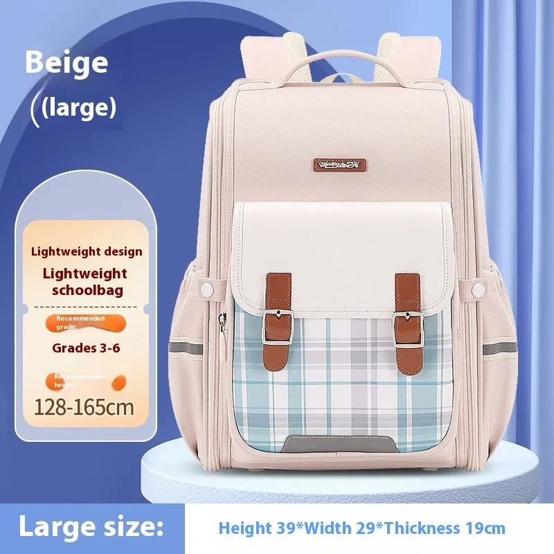 Lightweight student school backpack in Oxford cloth with large capacity for Grade 5-6 students
