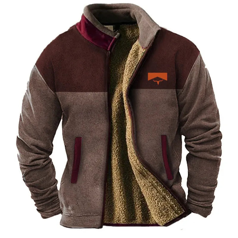 Men's regular fit padded coat in polyester fleece, shown in available colours.