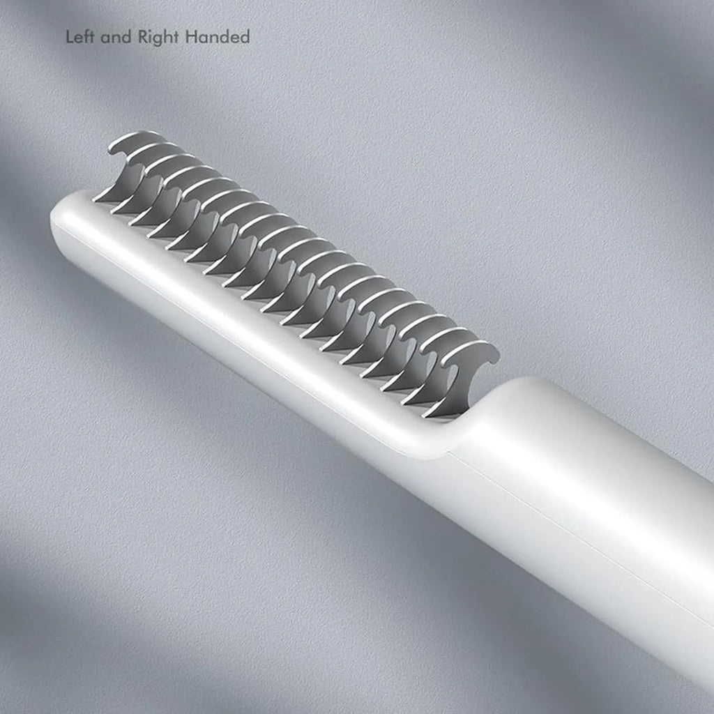 Stainless steel dog dematting comb with four different tooth configurations for removing knots and mats