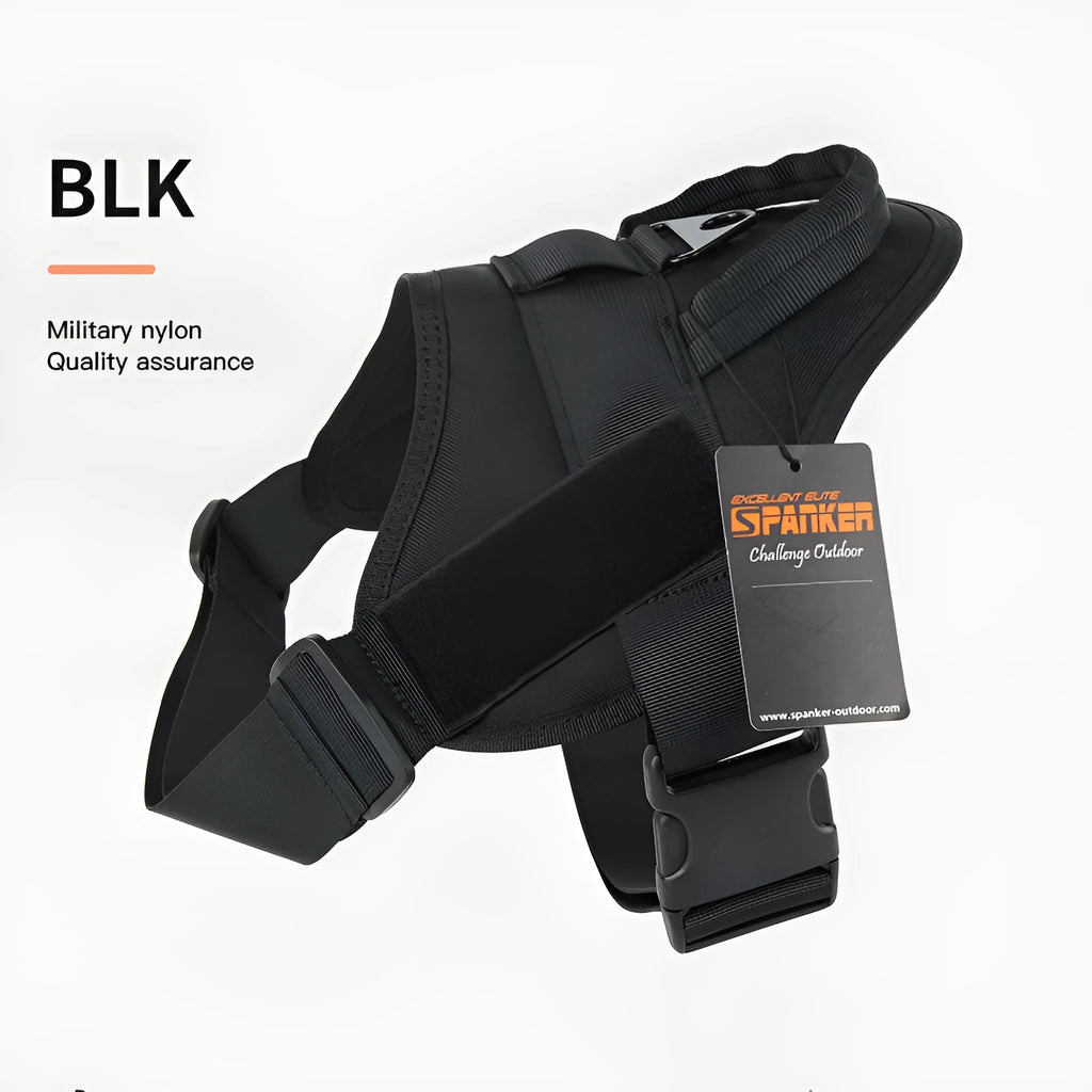 Adjustable dog harness in 1050D nylon with UTX buckle, wolf brown colour, for large and medium dogs