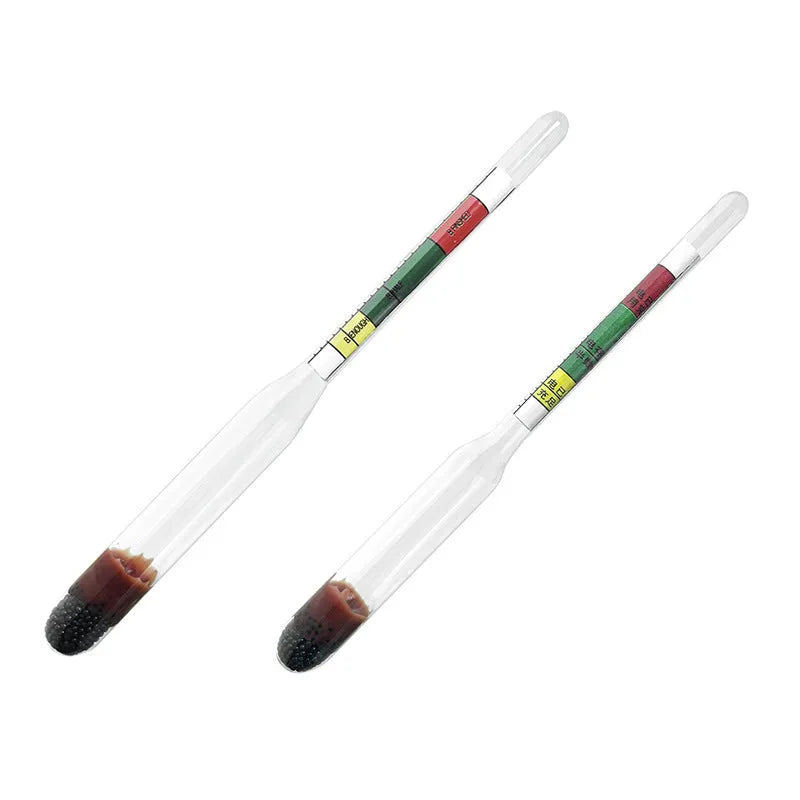 Electrohydraulic hydrometer for automotive battery electrolyte testing with glass construction