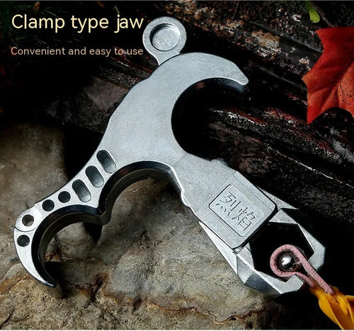 Zinc alloy release aid with two-axis harpoon clip for archery and fishing equipment