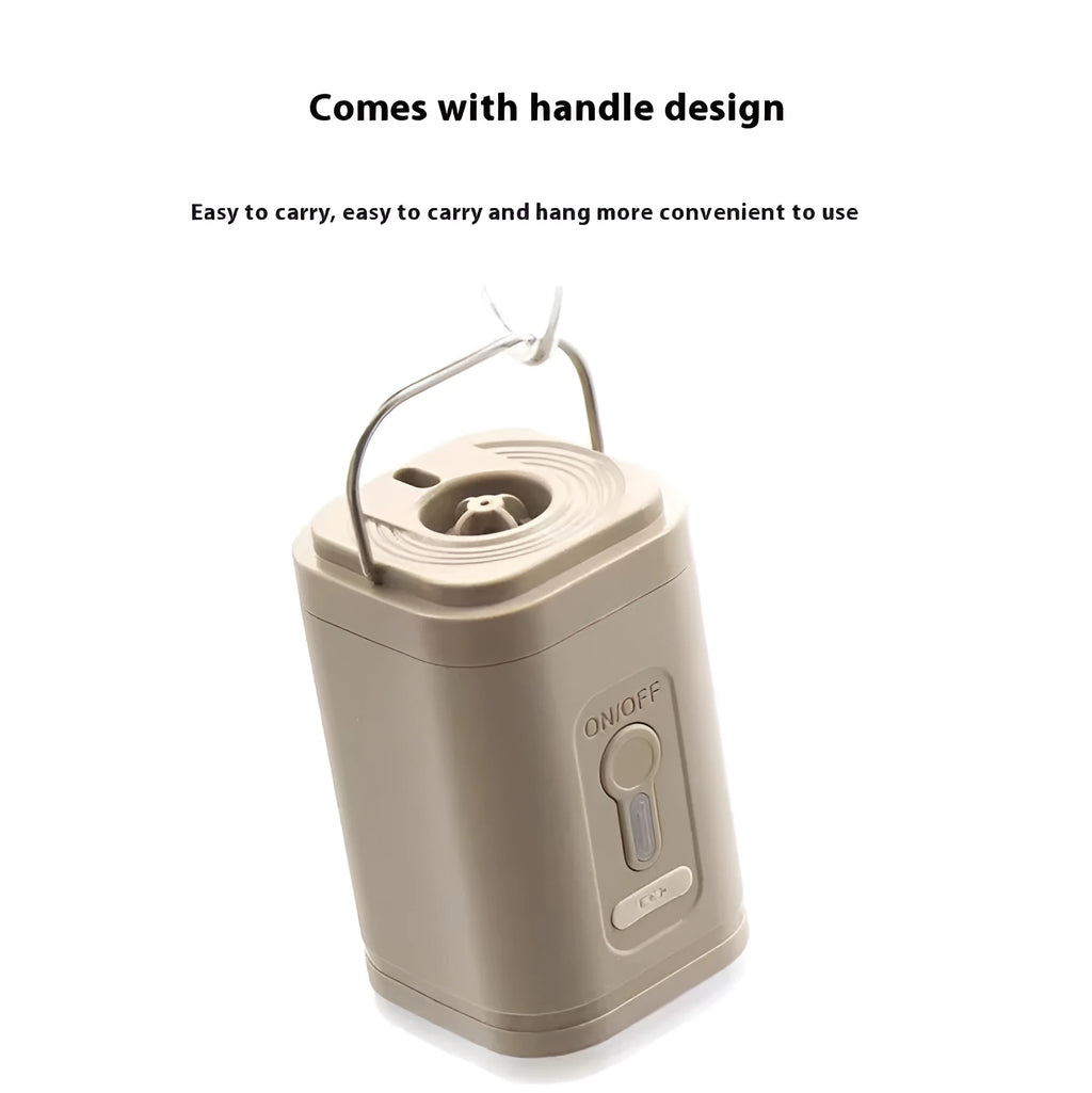 Camping multi-function pump with lighting and SOS in light sand colour, Type-C interface