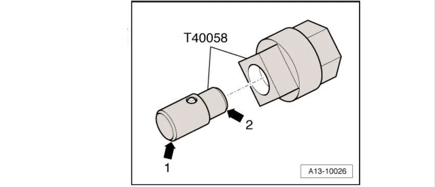 Aodi T40058 crankshaft rotating sleeve automotive timing tool adapter with orientation arrows