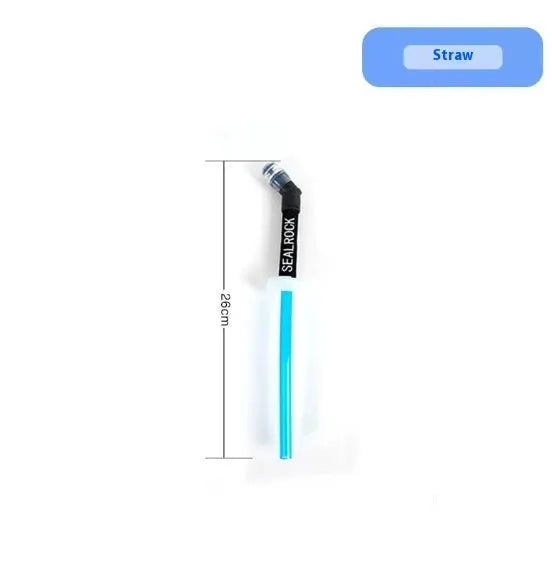 Plastic portable drinking straw for mountain biking and climbing on rough terrain.