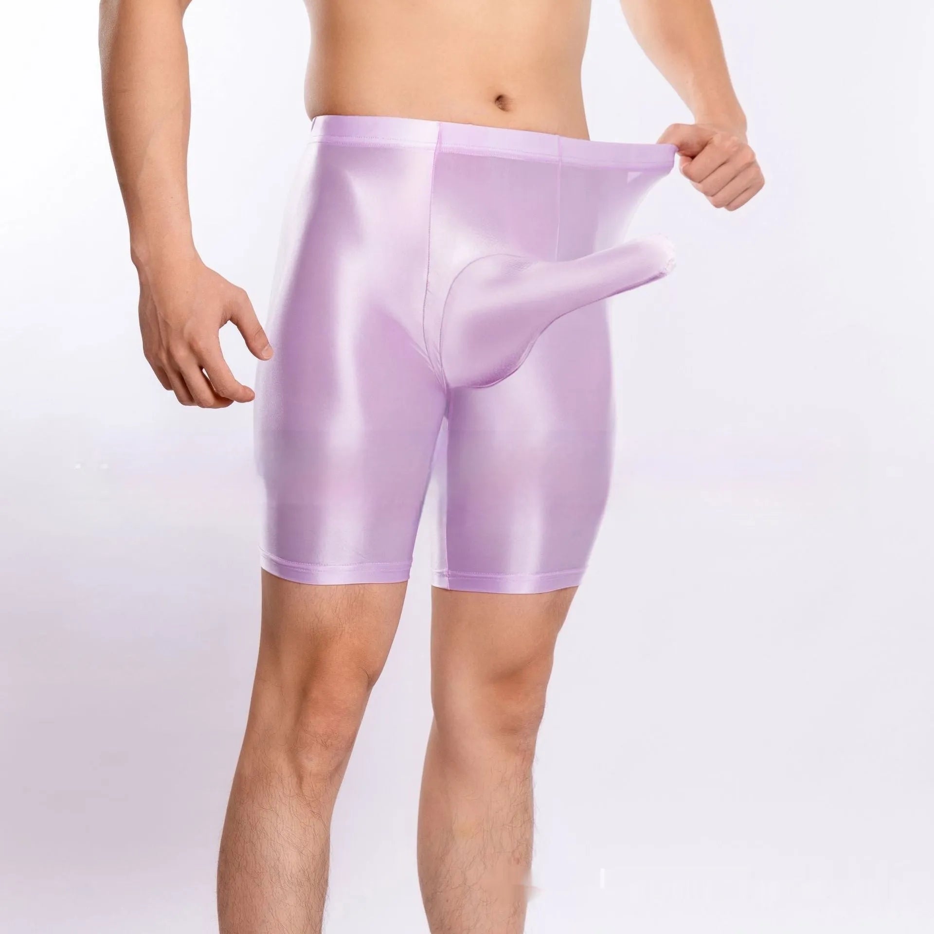 Men's plus size shiny silky sports shorts in nylon fabric available in multiple colours and sizes