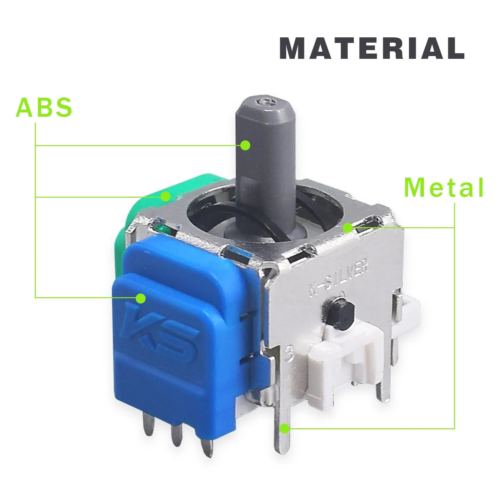 Hall effect replacement joystick component for PS5 PS4 XBOX and Switch Pro controllers.