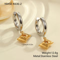 Gold plated stainless steel Christmas tree and heart shape earrings for women with star and geometric design options