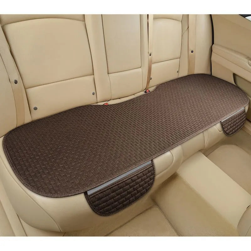 Linen car cushion set in plaid pattern with business style hemming design
