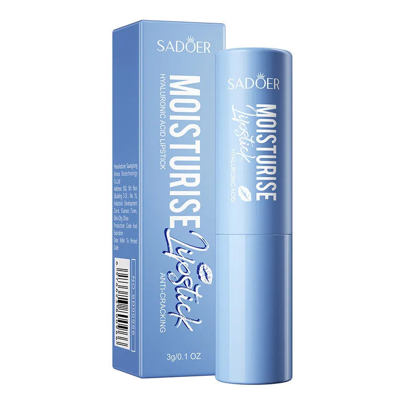 Anti-chapped moisturising lipstick stick in variant options including marigold, avocado, and cherry blossom.