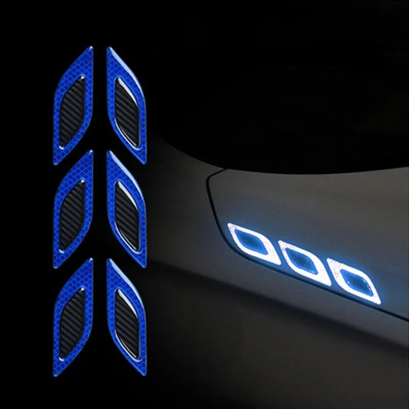 Blue reflective warning tape strips for car bumper with 17mm width and engine pieces