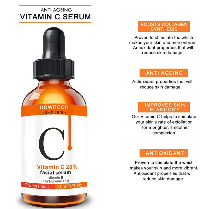 Vitamin C Facial Serum 30ml bottle with snow lotus extract for hydration